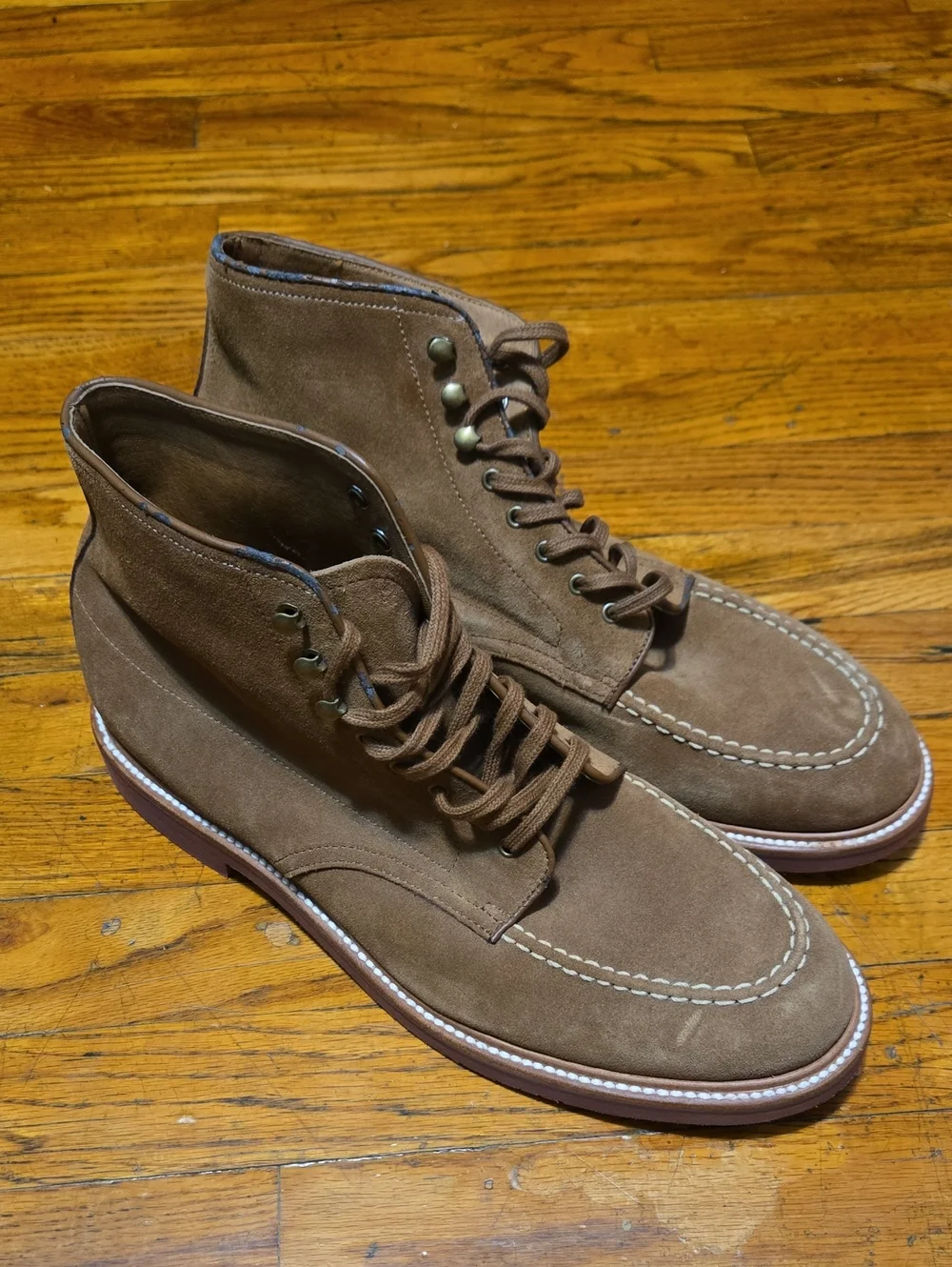 J.Crew Kenton Pacer Brown Snuff Suede Leather Boots Men 12 M Chukka Indy- FLAW